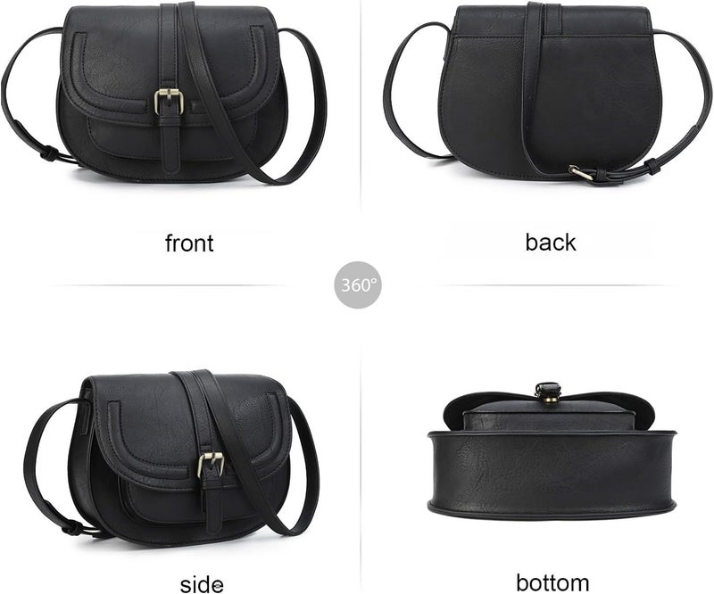 AFKOMST Crossbody Bags for Women,Small Saddle Purse and Boho Cross Body Handbags,Vegan Leather - Image 2